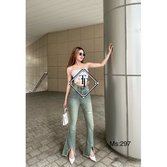 Jean Nữ Ống Rộng Rách JN00001
