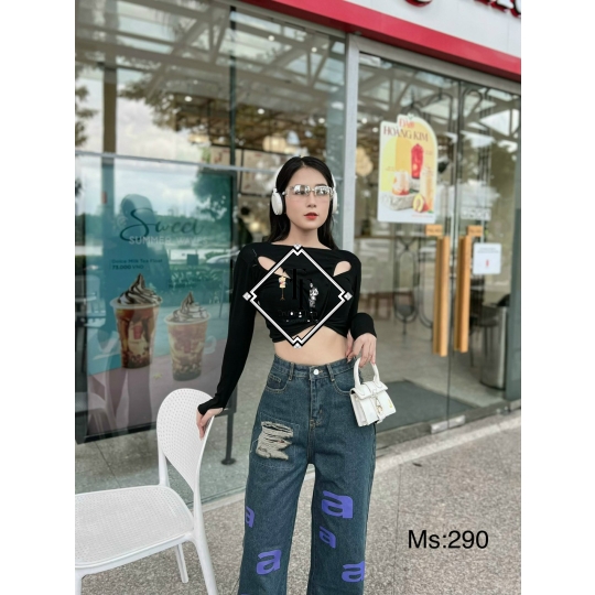 Jean Nữ Ống Loe Nắp Túi JN0005